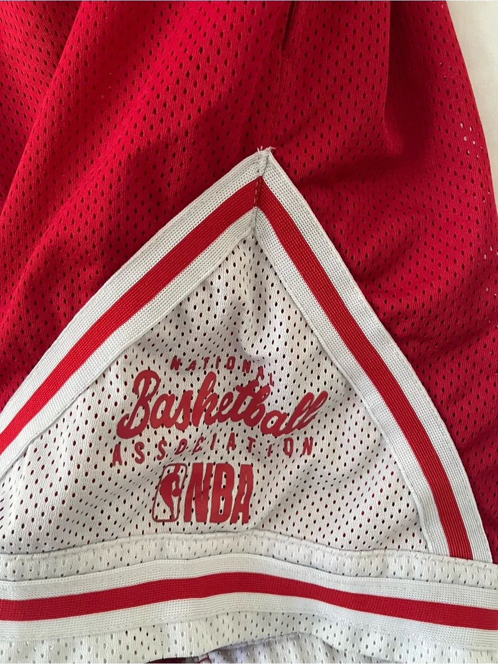 NBA Red Basketball Shorts with White Trim